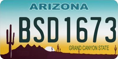 AZ license plate BSD1673