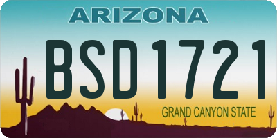 AZ license plate BSD1721