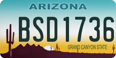 AZ license plate BSD1736