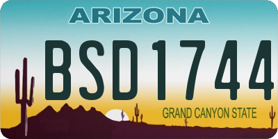 AZ license plate BSD1744