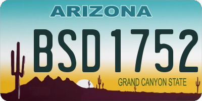 AZ license plate BSD1752