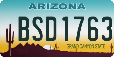AZ license plate BSD1763