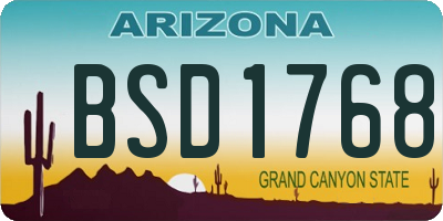 AZ license plate BSD1768