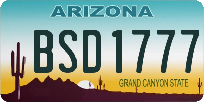 AZ license plate BSD1777