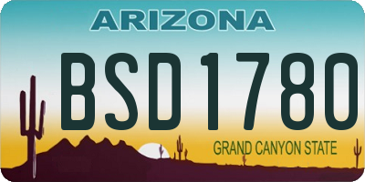AZ license plate BSD1780