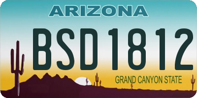 AZ license plate BSD1812