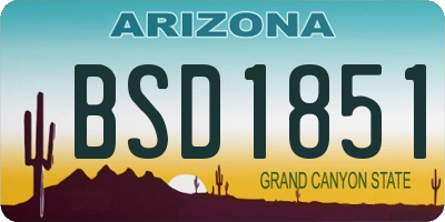 AZ license plate BSD1851