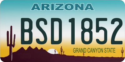 AZ license plate BSD1852