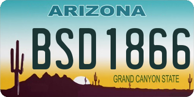 AZ license plate BSD1866