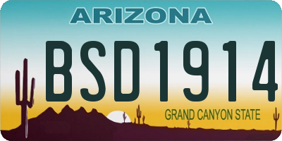 AZ license plate BSD1914