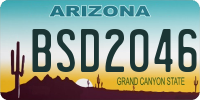 AZ license plate BSD2046