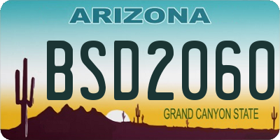 AZ license plate BSD2060