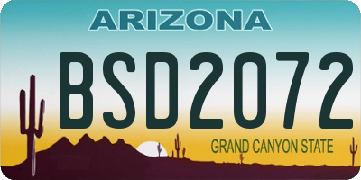 AZ license plate BSD2072