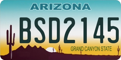 AZ license plate BSD2145