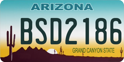AZ license plate BSD2186