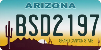 AZ license plate BSD2197