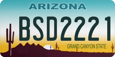 AZ license plate BSD2221