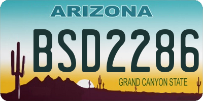 AZ license plate BSD2286