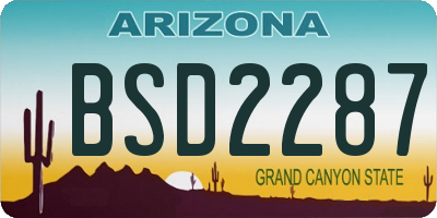 AZ license plate BSD2287