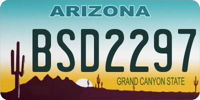 AZ license plate BSD2297