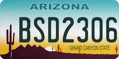 AZ license plate BSD2306