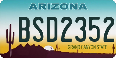 AZ license plate BSD2352