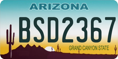 AZ license plate BSD2367