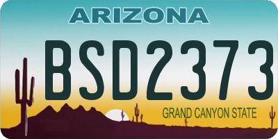 AZ license plate BSD2373