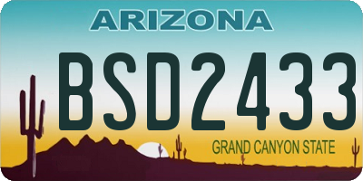 AZ license plate BSD2433