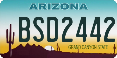 AZ license plate BSD2442