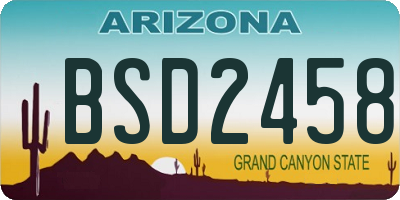 AZ license plate BSD2458