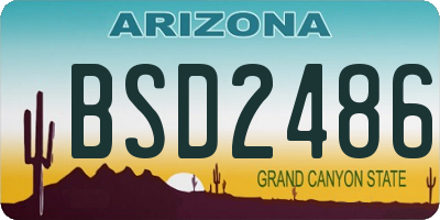 AZ license plate BSD2486