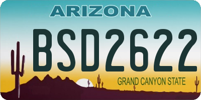 AZ license plate BSD2622