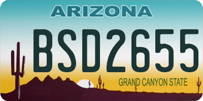 AZ license plate BSD2655