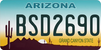 AZ license plate BSD2690