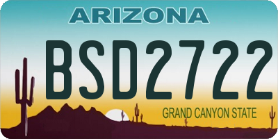 AZ license plate BSD2722