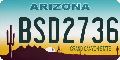 AZ license plate BSD2736