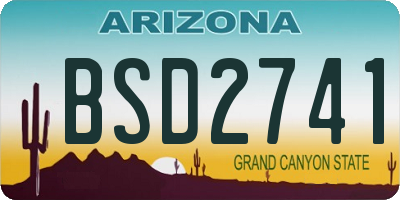 AZ license plate BSD2741