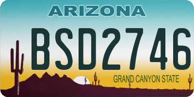 AZ license plate BSD2746