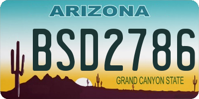 AZ license plate BSD2786