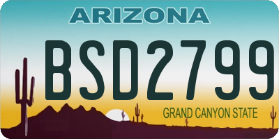 AZ license plate BSD2799