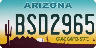 AZ license plate BSD2965