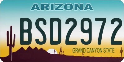 AZ license plate BSD2972