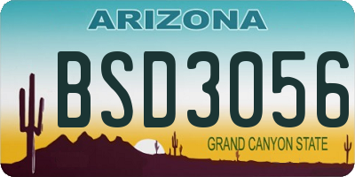 AZ license plate BSD3056