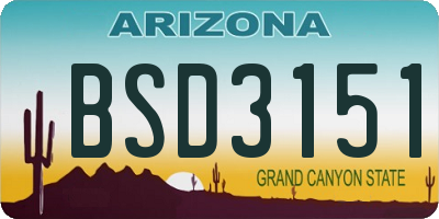 AZ license plate BSD3151