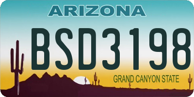 AZ license plate BSD3198