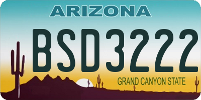 AZ license plate BSD3222