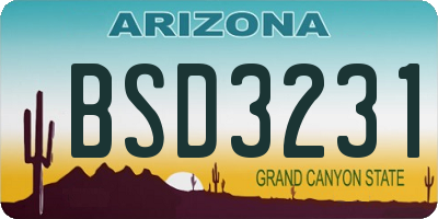 AZ license plate BSD3231