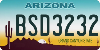 AZ license plate BSD3232