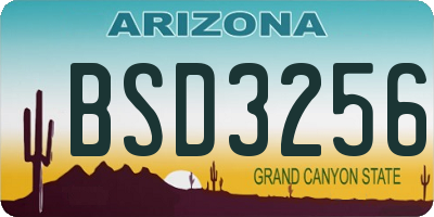 AZ license plate BSD3256